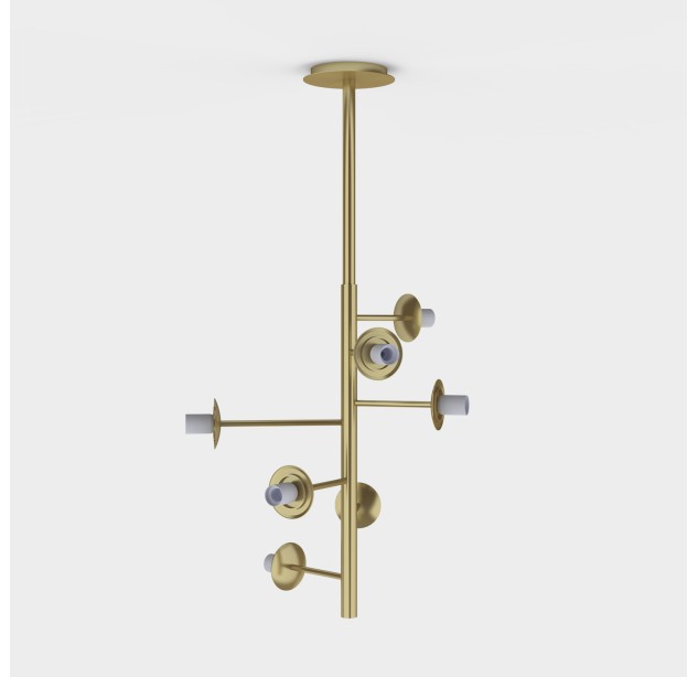 Parma pakabinamas šviestuvas, matinis antikinis auksas, LED E27 7x15W, CL.I, be stiklinio gaubto