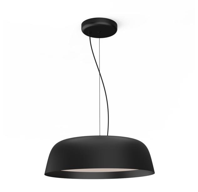 Oslo pakabinamas šviestuvas %D8510mm tekstūruotas juodas, LED 22W 2580lm, CRI90 CL.I, 2700K-3000K-4000K slankusis jungiklis, dim. DALI/Push, ON-DEMAND **