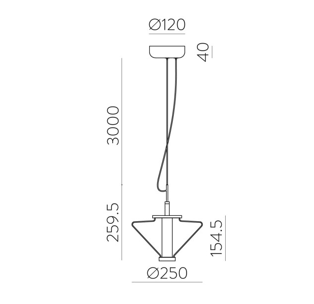 Yara pakabinamas šviestuvas %D8250 mm Gintaro spalvos, LED 9,5 W 2700 K 855 lm, CRI90 CL.I, DAUGIAU PAKETŲ