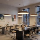 Cora pakabinamas šviestuvas %D8610mm ąžuolas/tekstūruota balta, LED 50 W 4750 lm, CRI90 CL.I, Kelvinas 2700 K–3000 K, slankusis jungiklis