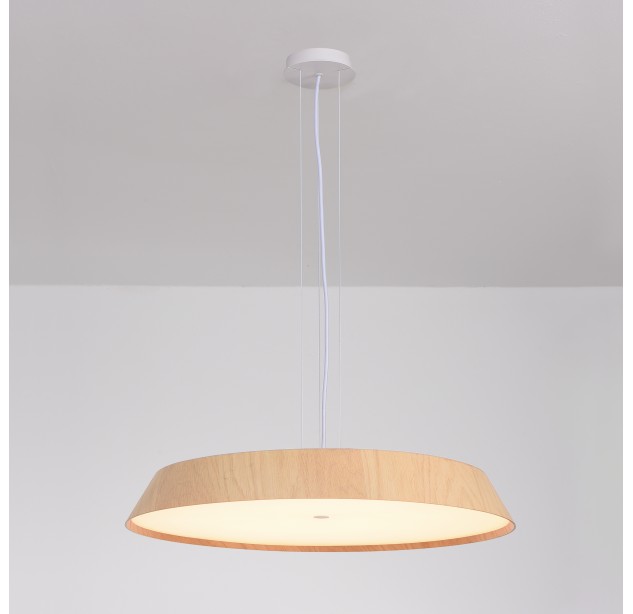 Cora pakabinamas šviestuvas %D8610mm ąžuolas/tekstūruota balta, LED 50 W 4750 lm, CRI90 CL.I, Kelvinas 2700 K–3000 K, slankusis jungiklis, dimerizatorius, Triac, ON-DEMAND **