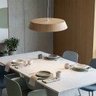 Cora pakabinamas šviestuvas %D8610mm ąžuolas/tekstūruota balta, LED 50 W 4750 lm, CRI90 CL.I, Kelvinas 2700 K–3000 K, slankusis jungiklis, dimerizatorius, Triac, ON-DEMAND **