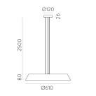 Cora pakabinamas šviestuvas %D8610 mm, riešutmedžio spalvos/tekstūruota juoda, LED 50 W, 4750 lm, CRI 90, CL.I, 2700–3000 K, slankusis jungiklis