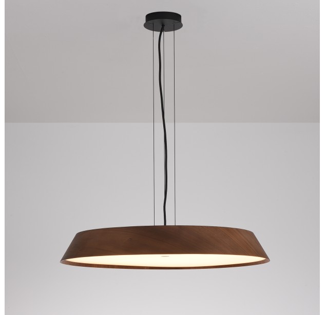 Cora pakabinamas šviestuvas %D8610 mm, riešutmedžio spalvos/tekstūruota juoda, LED 50 W, 4750 lm, CRI 90, CL.I, 2700–3000 K, slankusis jungiklis, dimeriavimas, DALI/spaudimo, ON-DEMAND **