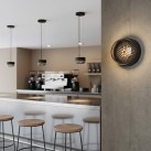 „Pixel“ pakabinamas šviestuvas %D8150x35mm tekstūruotas juodas/rūkytas, LED 10 W 2700 K 207 lm, CRI90 CL.I, DAUGIAU PAKETAS