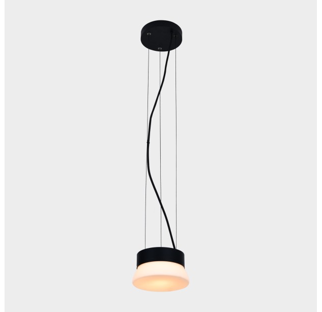 „Trap“ pakabinamas šviestuvas %D8150x35mm tekstūruotas juodas/opalas, LED 10 W 2700 K 415 lm, CRI90 CL.I, DAUGIAKOMPLEKTIS