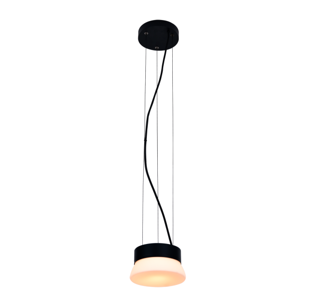 „Trap“ pakabinamas šviestuvas %D8150x35mm tekstūruotas juodas/opalas, LED 10 W 2700 K 415 lm, CRI90 CL.I, DAUGIAKOMPLEKTIS