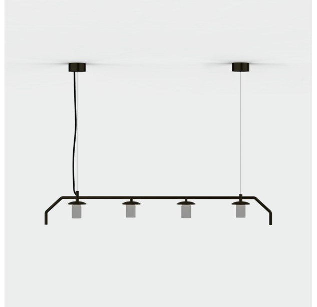 Maui pakabinamas šviestuvas 8163/4, matinė juoda, LED E27 4x15W, CL.I, be stiklinio gaubto