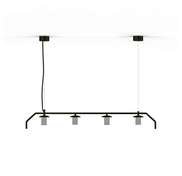 Maui pakabinamas šviestuvas 8163/4, matinė juoda, LED E27 4x15W, CL.I, be stiklinio gaubto