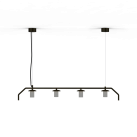 Maui pakabinamas šviestuvas 8163/4, matinė juoda, LED E27 4x15W, CL.I, be stiklinio gaubto
