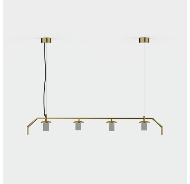 Maui pakabinamas šviestuvas 8163/4, matinis antikinis auksas, LED E27 4x15W, CL.I, be stiklinio gaubto