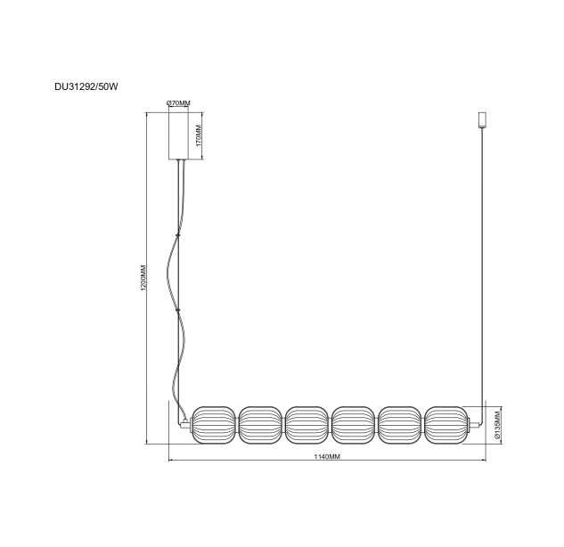 Pakabinamas šviestuvas AKARI 50 LED 3000/4500/6500  DU31292/50W
