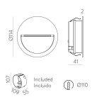 Spica Recessed 2061 Tekstūruotas antracitas, LED 2,2 W 299 lm, CRI80 CL.I IP65, 2200 K–2700 K–3200 K–4000 K Slankusis jungiklis