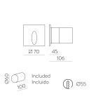 Virgo Recessed 2064 Tekstūruota balta, LED 3 W 3000 K 60 lm, CRI90 CL.II IP65
