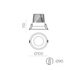 Kidal Įleidžiamas %D8100mm Tekstūruotas baltas, LED COB 12,5W 4000K 1435lm, CRI90 CL.II IP44/IP20, Dim. Triac, MULTI-PACK, ON-DEMAND **