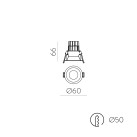 Kidal įleidžiamas %D860 mm tekstūruotas juodas, LED COB 5 W 4000 K 650 lm, CRI90 CL.II IP44/IP20, dim. Triac, MULTI-PACK, ON-DEMAND **