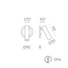 Atria Recessed 16/3925 Tekstūruotas juodas, LED 3 W 3000 K 285 lm, CRI90 CL.I, integruotas LED, su jungikliu, reguliuojamas
