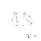 Atria MINI Recessed 16/3925 matinis nikelis, LED 3 W, 3000 K, 285 lm, CRI 90, CL.I, integruotas LED, su jungikliu, reguliuojamas