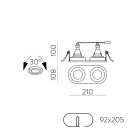 Musca Recessed 3947/21 Tekstūruota juoda, LED GU10 2x8W, CL.II