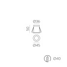 Dot Recessed 3949/4 White, LED 3 W, 2700 K, 245 lm, CRI 90, CL.II, IP44/IP20