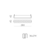 Nematomas įleidžiamas 3980/280 tekstūruotas juodas, LED 24 W 3000 K 1790 lm, CRI90 CL.II, integruotas LED, dim. Triac, ON-DEMAND **