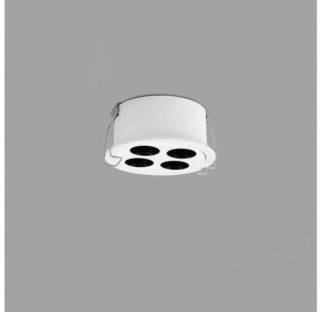 Nematomas įleidžiamas 3980/85 apvalus tekstūruotas baltas, LED 9 W 3000 K 680 lm, CRI90 CL.II, integruotas LED, dim. Triac, ON-DEMAND **