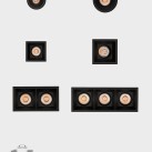 Move Recessed 3984/6 Cuadrado Textured Black, LED COB 5 W, 590 lm, CRI 90, CL.II, IP44/IP20, 3000 K–4000 K, slankusis jungiklis, MULTI-PACK