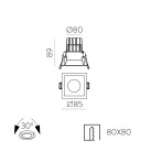 Move Recessed 3984/8 Cuadrado Textured Black, LED COB 12 W, 1305 lm, CRI 90, CL.II, IP44/IP20, 2700–3000 K, slankusis jungiklis, MULTI-PACK