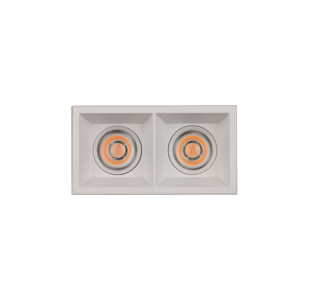 Move Recessed 3984/8 Cuadrado Textured White, LED COB 2x12W 2610lm, CRI90 CL.II IP44/IP20, Kelvin 2700K-3000K Slankusis jungiklis, MULTI-PACK
