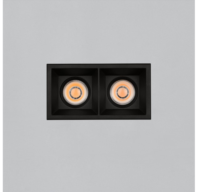 Move Recessed 3984/8 Cuadrado Textured Black, LED COB 2x12W 2610lm, CRI90 CL.II IP44/IP20, Kelvin 2700K-3000K Slankusis jungiklis, MULTI-PACK