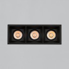 Move Recessed 3984/8 Cuadrado Textured Black, LED COB 3x12W 3915lm, CRI90 CL.II IP44/IP20, Kelvin 2700K-3000K Slankusis jungiklis, Dim. Triac, MULTI-PACK