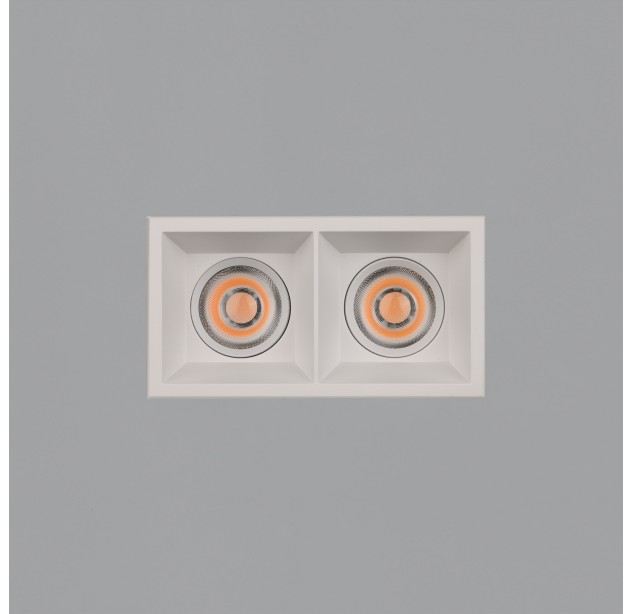 Move Recessed 3984/8 Cuadrado Textured White, LED COB 2x12W 2850lm, CRI90 CL.II IP44/IP20, 3000K-4000K Slankusis jungiklis, MULTI-PACK