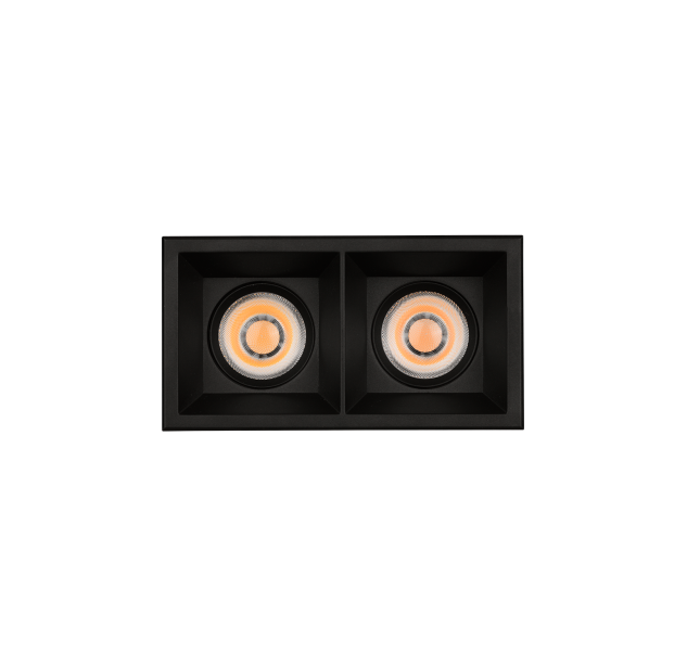 Move Recessed 3984/8 Cuadrado Textured Black, LED COB 2x12W 2850lm, CRI90 CL.II IP44/IP20, 3000K-4000K Slankusis jungiklis, Dim. Triac, MULTI-PACK