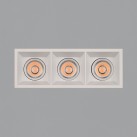 Move Recessed 3984/8 Cuadrado Textured White, LED COB 3x12W 4275lm, CRI90 CL.II IP44/IP20, 3000K-4000K Slankusis jungiklis, Dim. Triac, MULTI-PACK