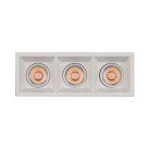 Move Recessed 3984/8 Cuadrado Textured White, LED COB 3x12W 4275lm, CRI90 CL.II IP44/IP20, 3000K-4000K Slankusis jungiklis, Dim. Triac, MULTI-PACK
