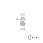 Saugus įleidžiamas %D892 mm tekstūruotas baltas, LED COB 7 W 805 lm, CRI90 CL.II IP65/IP20, 3000 K–4000 K slankusis jungiklis, dim. DALI/Push, MULTI-PACK, ON-DEMAND **