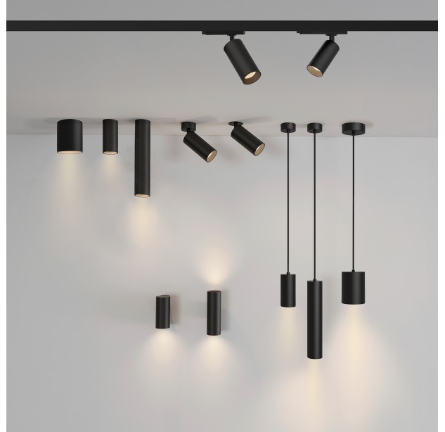 Įleidžiamas vamzdinis šviestuvas 3986, tekstūruotas juodas, LED COB 12 W, 4000 K, 1550 lm, CRI 90, CL.II, integruotas LED, ON-DEMAND **