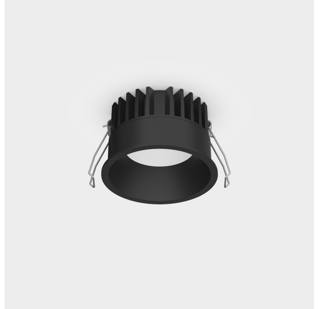 Tech Recessed %D8100mm tekstūruotas juodas, LED 11 W 1560 lm, CRI90 CL.II IP65/IP20, 3000 K–4000 K slankusis jungiklis, mikroprizminis difuzorius, MULTI-PACK