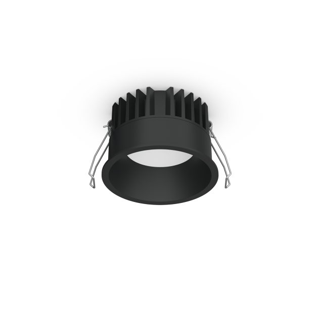 Tech Recessed %D8100mm tekstūruotas juodas, LED 11 W 1560 lm, CRI90 CL.II IP65/IP20, 3000 K–4000 K slankusis jungiklis, mikroprizminis difuzorius, MULTI-PACK