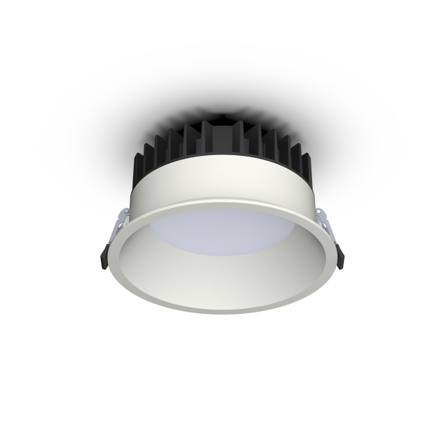 Tech Recessed %D8165mm tekstūruotas baltas, LED 25 W 3050 lm, CRI90 CL.II IP65/IP20, 3000 K–4000 K slankusis jungiklis, mikroprizminis difuzorius, MULTI-PACK