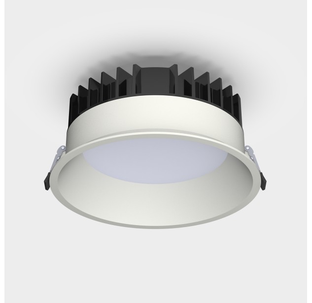 Tech Recessed %D8210mm Tekstūruota balta, LED 32,5 W 3880 lm, CRI90 CL.II IP65/IP20, 3000 K–4000 K Slankusis jungiklis, Dim. DALI/Push, Mikroprizminis difuzorius, MULTI-PACK, ON-DEMAND **