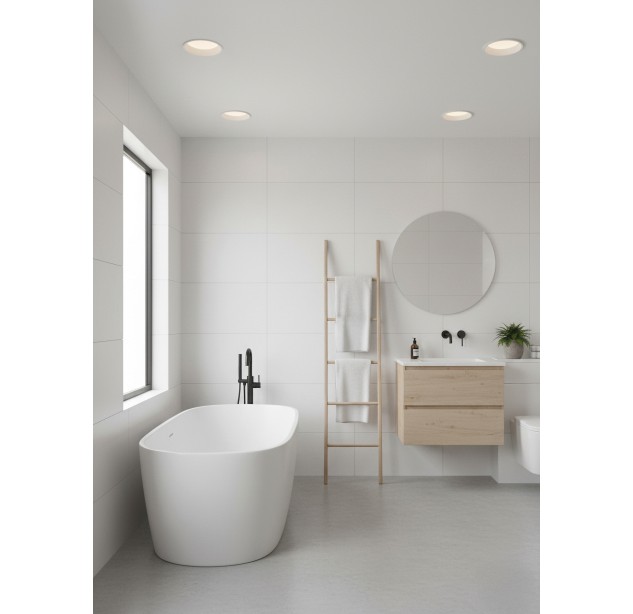 Tech Recessed %D8210mm Tekstūruotas juodas, LED 32,5 W 3880 lm, CRI90 CL.II IP65/IP20, 3000 K–4000 K Slankusis jungiklis, Dim. DALI/Push, Mikroprizminis difuzorius, MULTI-PACK, ON-DEMAND **