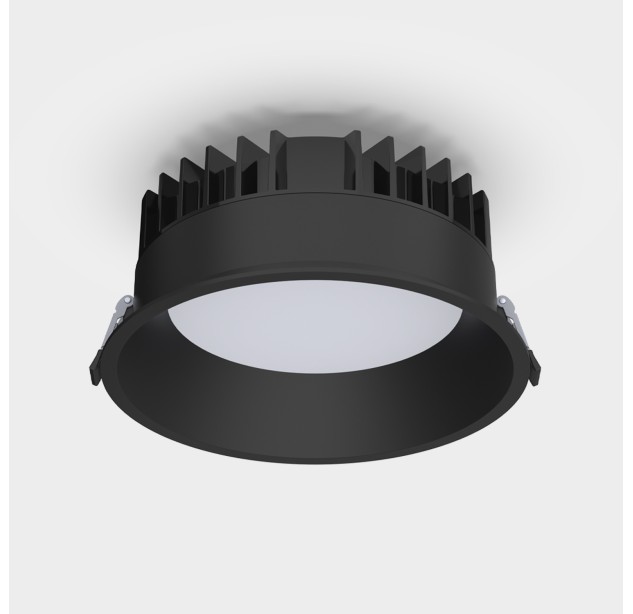 Tech Recessed %D8210mm Tekstūruotas juodas, LED 32,5 W 3880 lm, CRI90 CL.II IP65/IP20, 3000 K–4000 K Slankusis jungiklis, Dim. Triac, Mikroprizminis difuzorius, MULTI-PACK, ON-DEMAND **