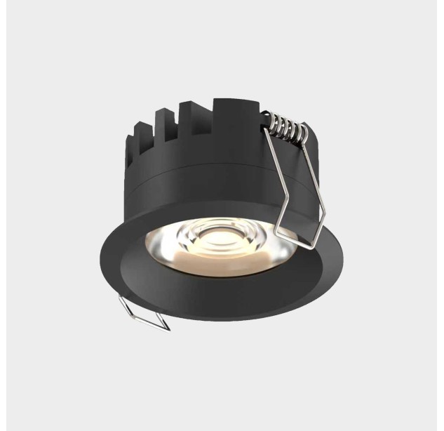 Trumpas įleidžiamas %D870 mm tekstūruotas juodas, LED COB 5 W 590 lm, CRI90 CL.II IP40, 3000 K–4000 K slankusis jungiklis, MULTI-PACK