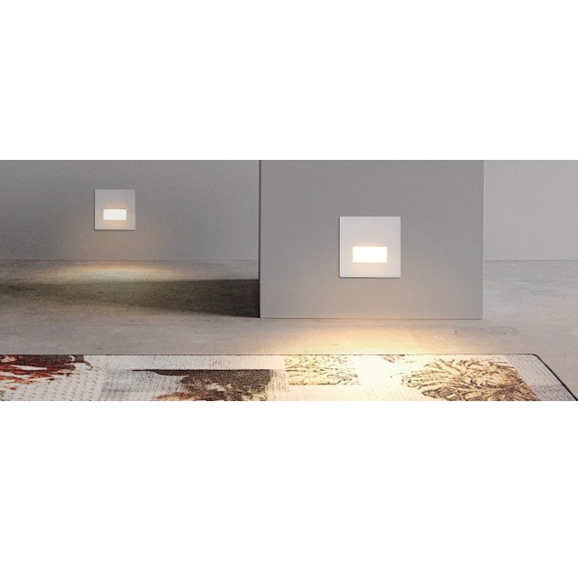 Sign Recessed 4037 Square White, LED 1,5 W, 34 lm, CRI80 CL.II, integruotas LED, 2700 K–3000 K–4000 K slankusis jungiklis, MULTI-PACK