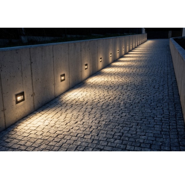 Solis Recessed 4039 Shine Black, LED 4,5 W 200 lm, CRI80 CL.I IP65, integruotas LED, 2700 K–3000 K–4000 K, slankusis jungiklis