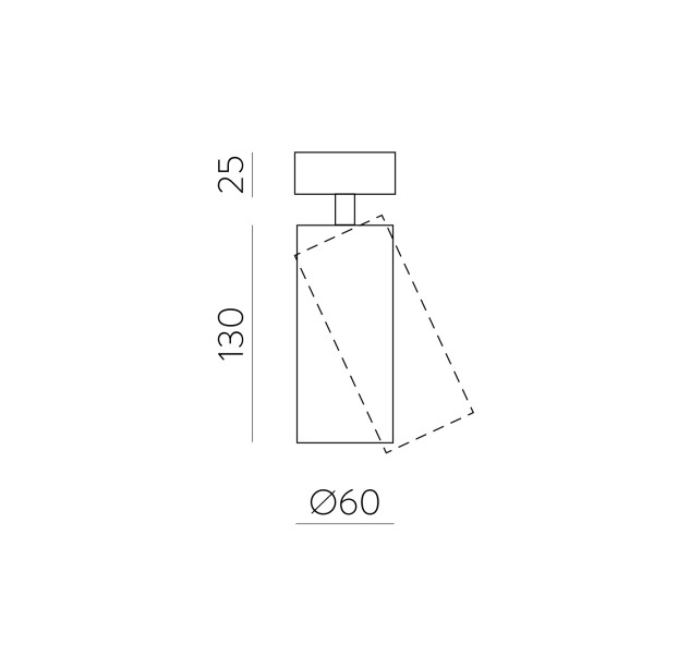 Pipe Spotlight 3986/60 %D860x130 mm Tekstūruota juoda, LED GU10 8W, CL.I, reguliuojamas