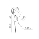 Seiren Path Light 2072/7 Tekstūruotas antracitas, LED GU10 8 W, CL.I IP65