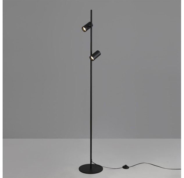 Gina toršeras 3874, tekstūruotas juodas, LED GU10 2x8W, CL.II, reguliuojamas, MULTI-PACK