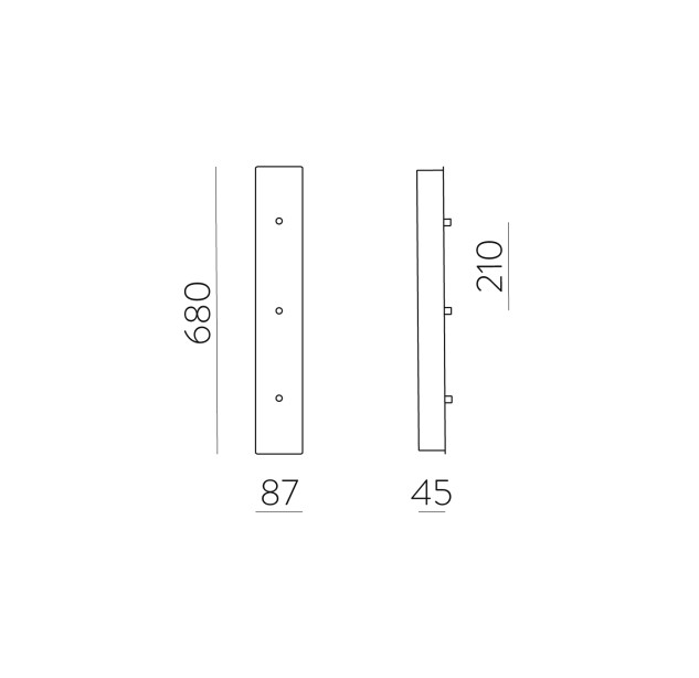 Stačiakampė daugiafunkcinė bazė 680x87 mm su 3 lizdais, tekstūruota balta
